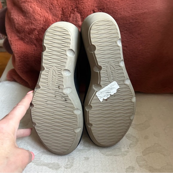 Clarks Artisan Clarene Glamour Black Suede Platform Wedge Sandal 7 - Picture 11 of 15